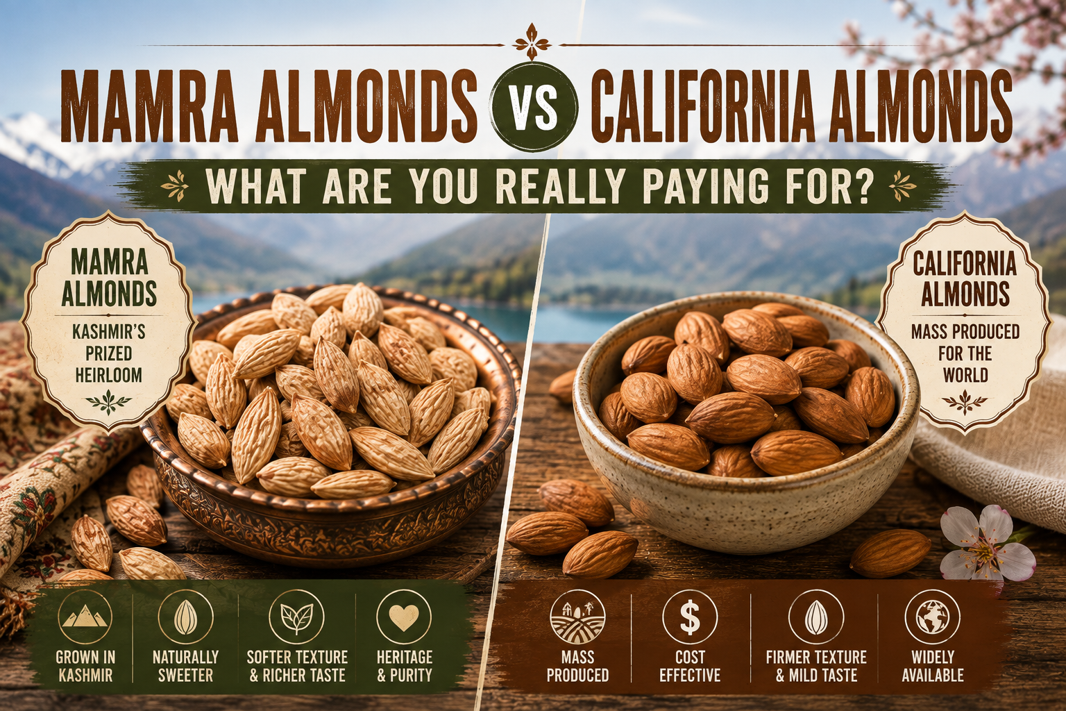 Mamra Almonds vs California Almonds: What Are You Really Paying For?