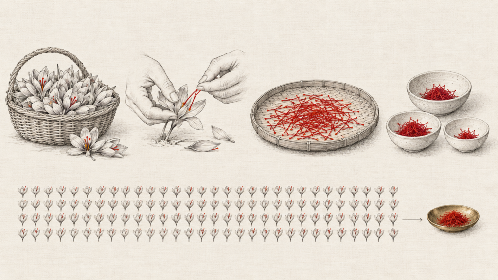 Saffron Harvest Illustrated
